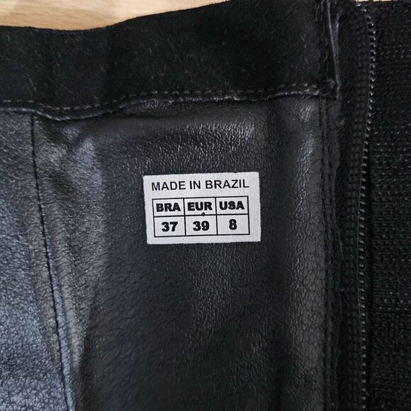 NEW Farm Rio Long Suede Combat Boot Black Vegan Leather Platform Boho Size 8 - Picture 13 of 14